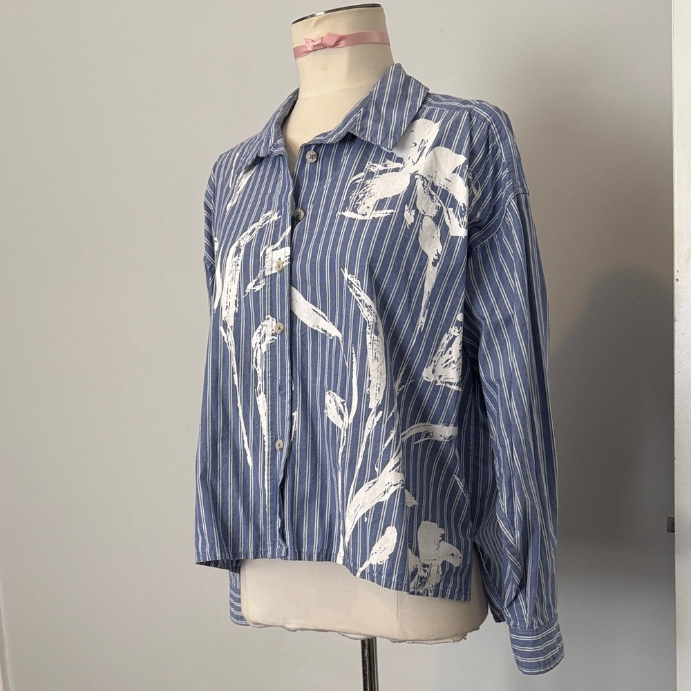 Maeve Blue Striped Shirt